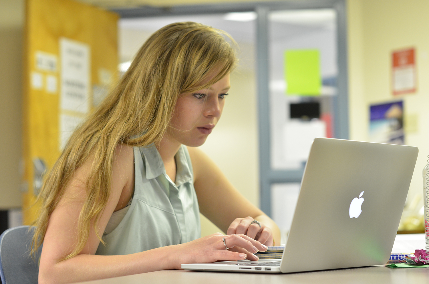 Student at computer